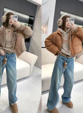 【熙薇SIVI】2025冬季新款百搭时尚休闲加绒牛仔裤H6345