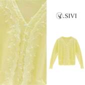 温柔蕾丝针织开衫 2026新款 外套M2333 春野黄莺 熙薇