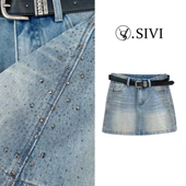 渐变烫钻设计师牛仔裙裤 熙薇 新款 2026春季 M2550 星钻酷感