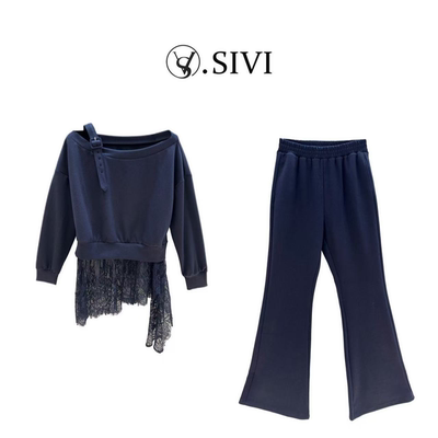 熙薇【烟灰垂坠】休闲设计师套装