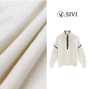 时尚 熙薇 新款 2025冬季 休闲设计半拉链毛衣H6530 素线柔领