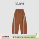运动灰色束脚休闲阔腿弯刀裤 熙薇SIVI卫裤 女加绒加厚抽绳潮牌冬季