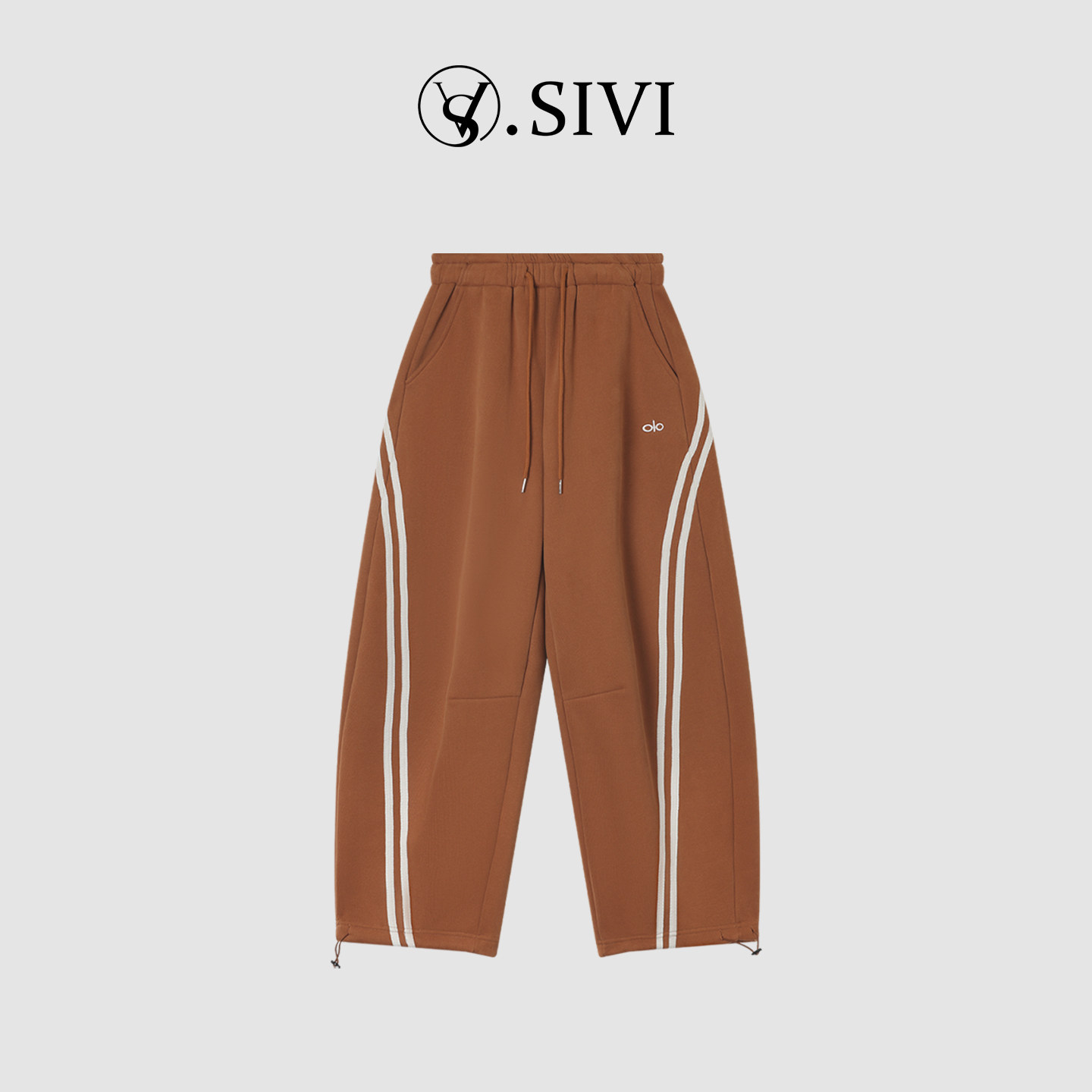 熙薇SIVI加绒潮牌休闲卫裤H6256