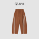 运动灰色束脚休闲阔腿弯刀裤 熙薇SIVI卫裤 女加绒加厚抽绳潮牌冬季