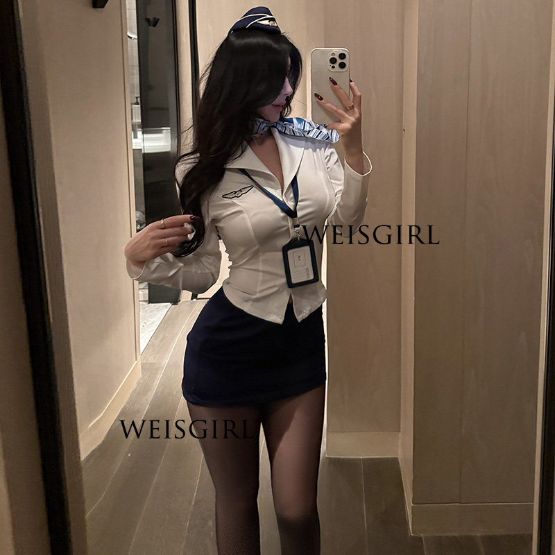 纯欲风气质空姐制服小胸cosplay高级感性感御姐教师OL秘书套装女