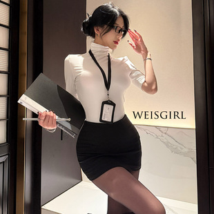 weisgirl性感御姐小胸包臀套装空姐纯欲cos办公室女郎OL秘书制服