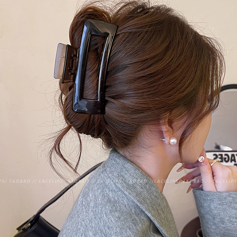 通勤百搭~气质方形头发抓夹大号