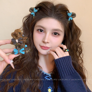 蝴蝶结毛线小抓夹女侧边碎发刘海夹2025新款 鲨鱼夹公主头发夹发饰