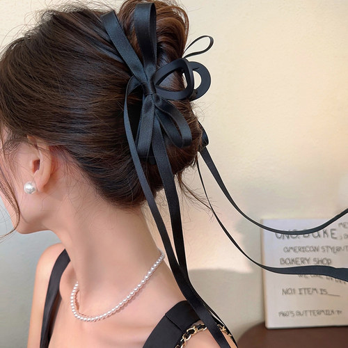 精致芭蕾风~飘带蝴蝶结抓夹