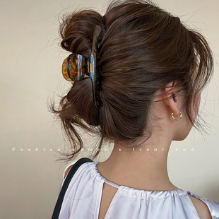 优雅气质抓夹女高级感大号鲨鱼夹子后脑勺ins醋酸发夹2025年新款