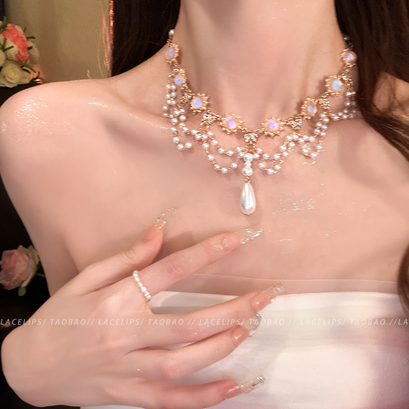 千金缪斯~法式水滴珍珠项链女款