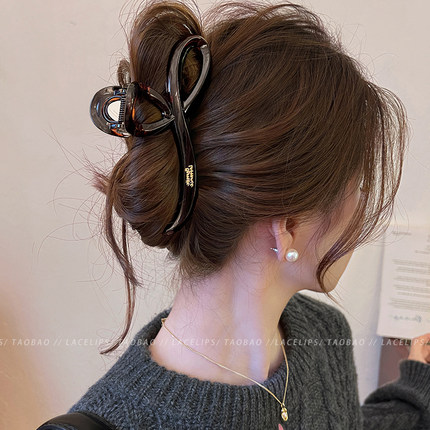 秋日高级感~高品质字母头发抓夹大号鲨鱼夹发夹女2025新夹子发饰