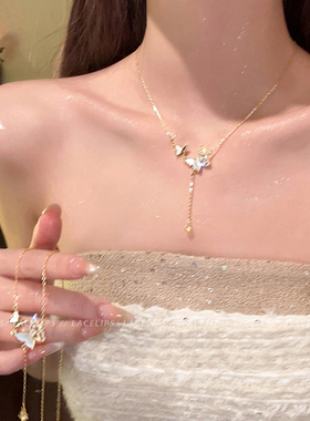 蝶影流光~蝴蝶流苏项链女款