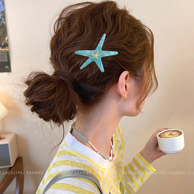 海星醋酸侧边发夹女2025新款