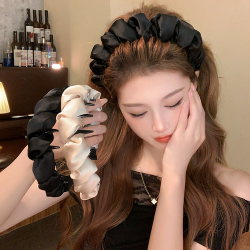 缎面云朵泡泡发箍女2026新款