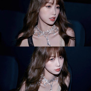 派对lady 高级设计感 欣欣子晚会趴体闪闪满钻水钻项链2025年新款