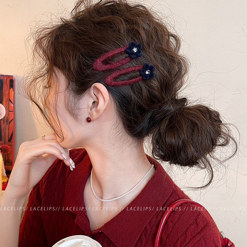 植绒闪钻花朵毛线发夹女前额发卡刘海夹子侧边夹独特漂亮新款头饰,饰品/流行首饰/时尚饰品新,发饰,淘宝优惠券,粉丝福利购,淘宝优惠卷