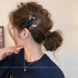 卡通小马蝴蝶结发夹女边夹侧边前额刘海夹子头饰2025新款高端发卡