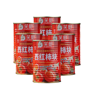 新疆笑厨西红柿块番茄丁块罐头400g252克新鲜自然去皮熟番茄酱膏