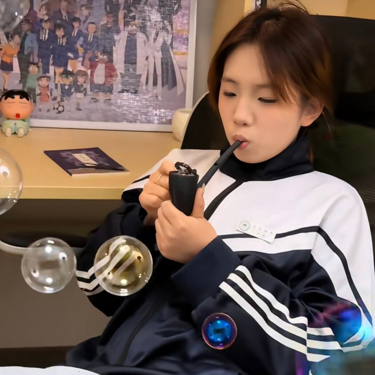 吹泡泡烟斗手持泡泡棒抽象小玩意仿真创意吹泡泡玩具搞笑解压神器