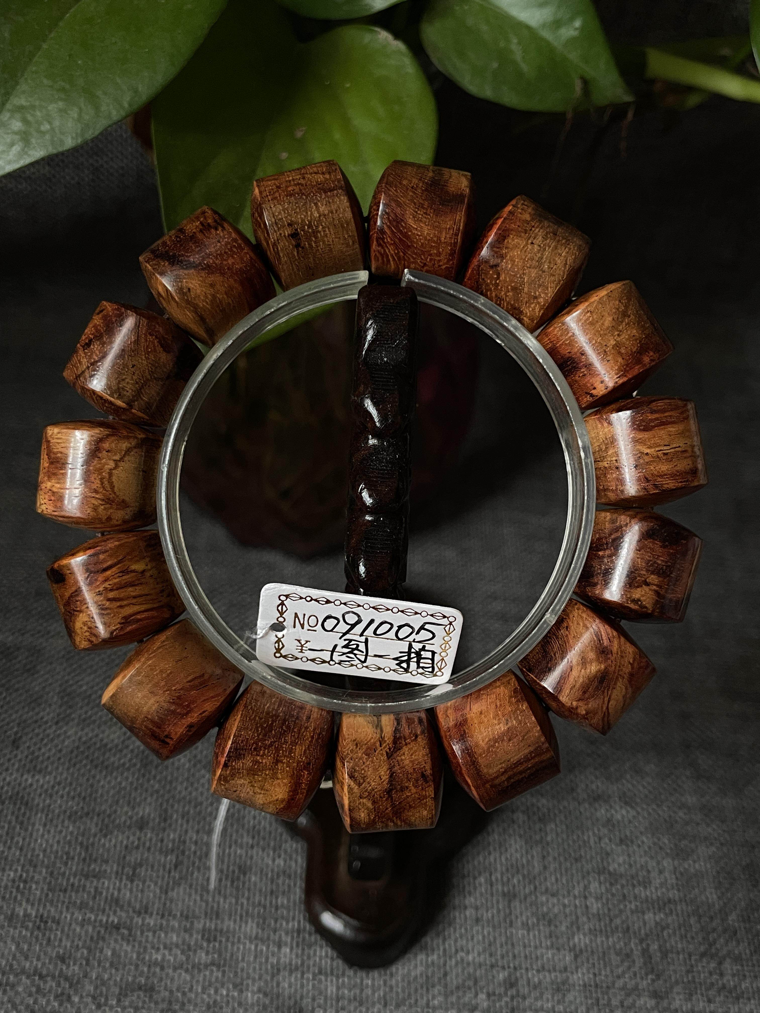 海南黄花梨手串鬼脸对眼纹理佛珠文玩手链手镯男女情侣饰品单颗