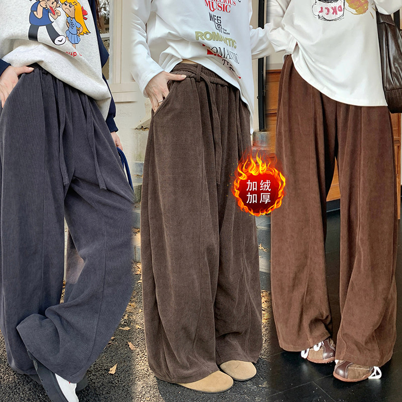 加绒 冬裤子 大码女装秋冬季大大码裤装