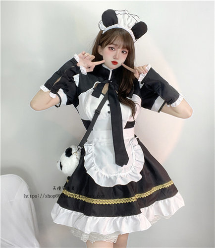 万圣节迪士尼黑色萝莉女仆装女佣服COSPLAY电影动漫演出服装