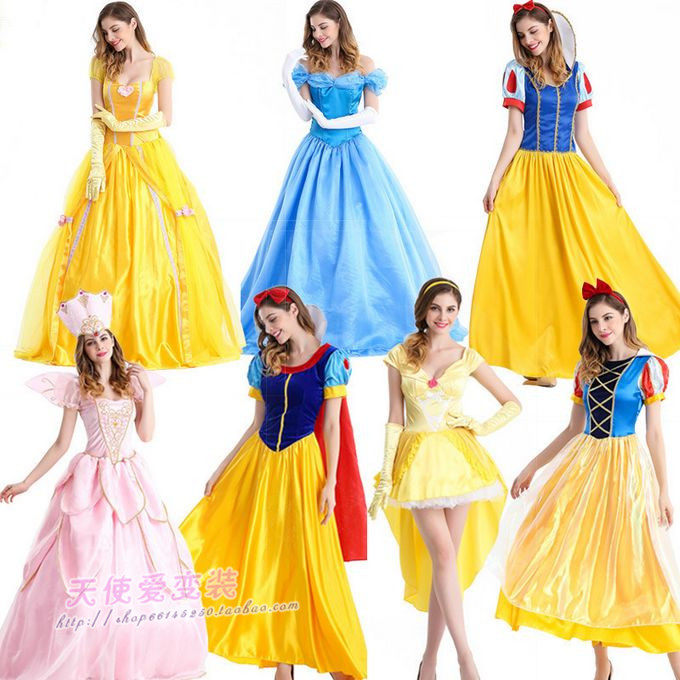 万圣节迪士尼白雪公主裙灰姑娘睡美人成人COSPLAY电影女演出服装