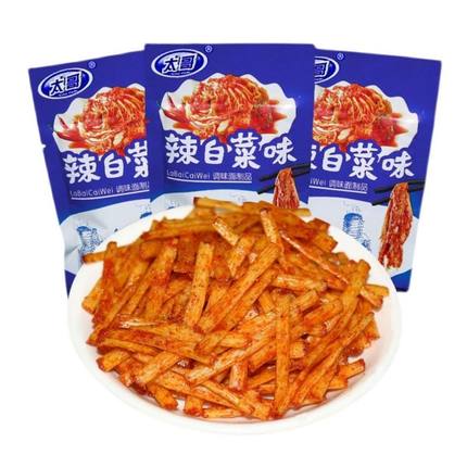 太哥辣白菜味38g调味面制品8090怀旧麻辣小吃零食品辣条辣片食品