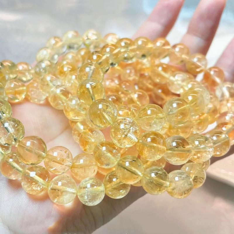 天然黄水晶手链招财黄色金阿赛阿赛斯特莱水晶男女新中式手串饰品