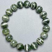 天然绿银线石手串全新原矿蛇纹玉手链民族风小众水晶男女饰品礼物