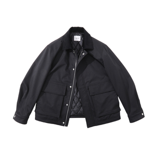 MUSLUN秋冬巴恩风工装 夹克加棉通勤外套男撞色灯芯绒ykk拉链