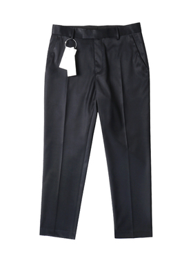 MUSLUN秋新款重磅斜纹醋酸九分休闲西裤抗皱质感进口EXCELLA拉链