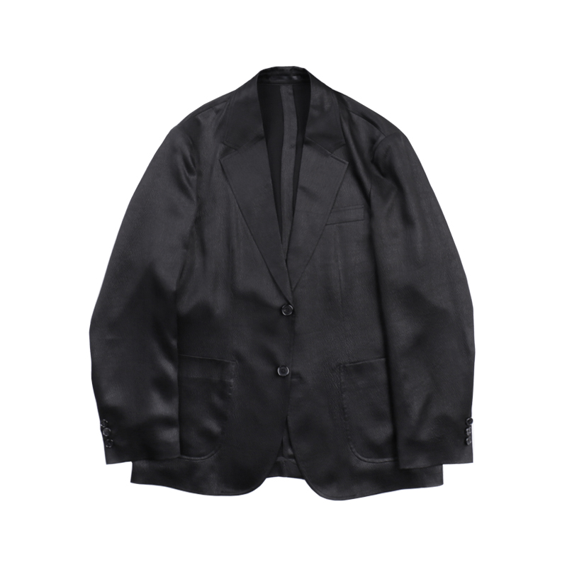 MUSLUN缪伦春夏休闲西装男 重磅珍珠缎100桑蚕丝香云纱 薄西服