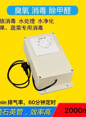 2000mg 16L/Min臭氧消毒机鱼缸果蔬肉类水质空气净化除臭味活氧机