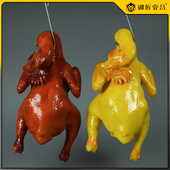 仿真悬挂白切鸡烧鸡模型卤鸡盐焗鸡豉油鸡模型展示拍摄道具定制