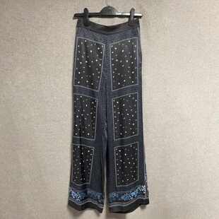 裤 欧美时尚 波西米亚度假风印花显瘦遮胯休闲女阔腿裤 新款 春秋夏季