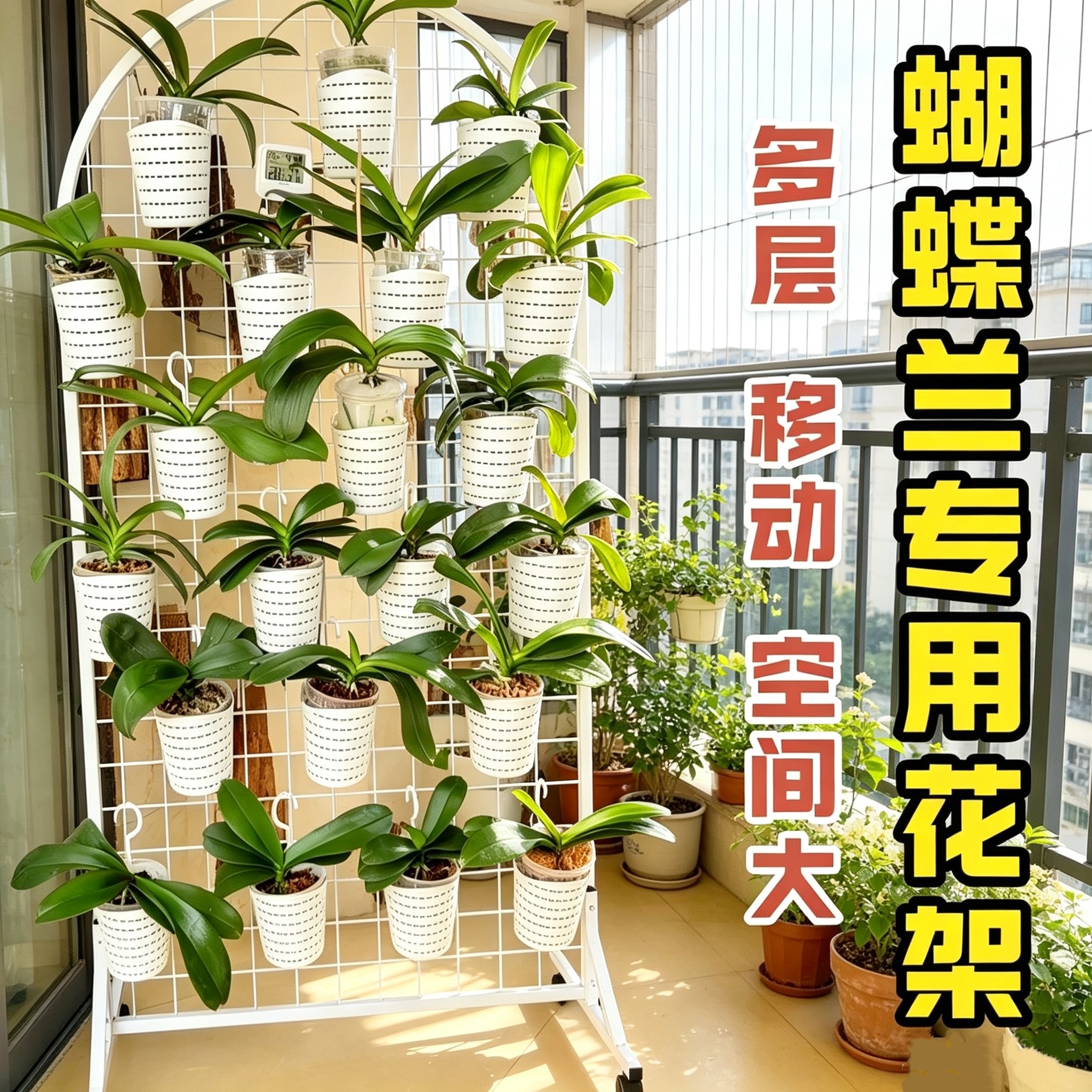 蝴蝶兰专用花架落地式多层移动置物架室内阳台绿植盆栽展示架