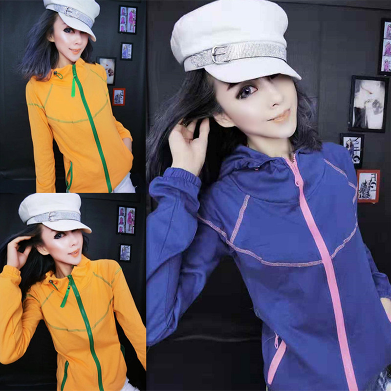 欧洲站春装新款时尚拼色连帽卫衣