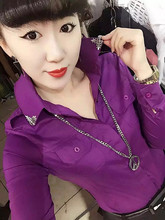 修身 衬衫 洋气流行百搭立领潮女工装 女韩版 欧洲站2019春季 新款 长袖