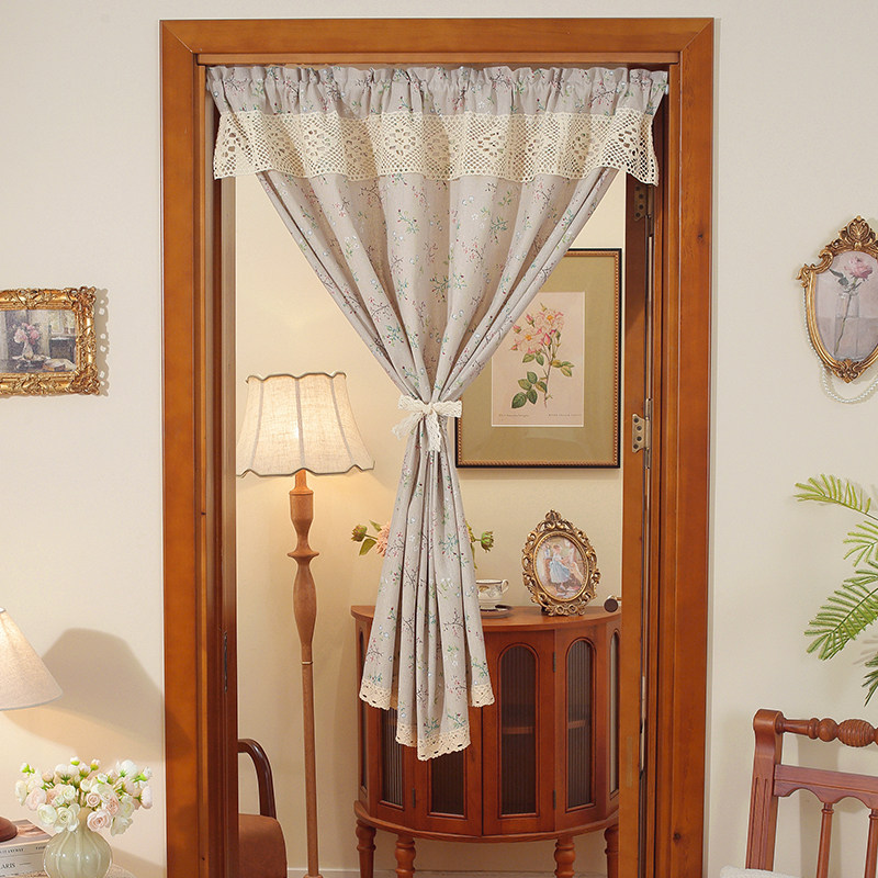 门帘日系网红半帘短帘免打孔隔断帘棉麻布艺家用卧室厨房柜子帘