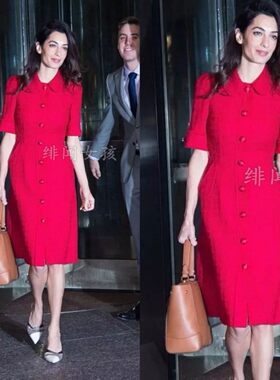 欧洲站2026新款女夏夏连衣裙 时尚衬衫裙通勤OL白领 显瘦收腰遮肚