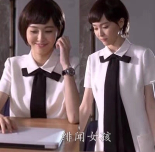 唐嫣刘嘉玲同款连衣裙女秋 小香风赫本风甜美蝴蝶结 遮肚显瘦显小