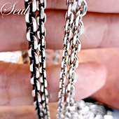 个性 男士 项链纯银太角链粗s925潮男复古做旧泰银银项链女纯银粗款
