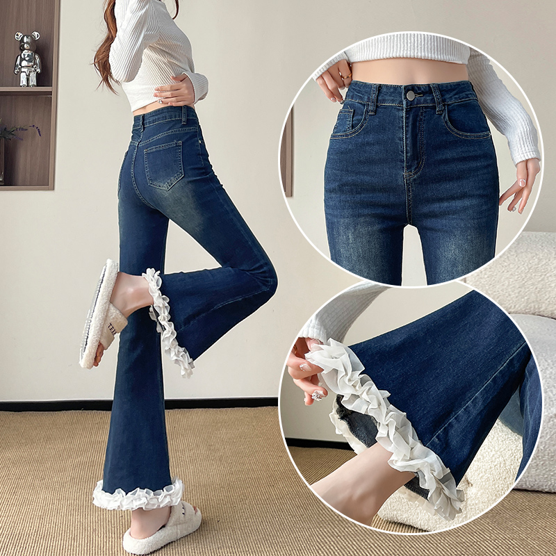 微喇美式复古牛仔裤时尚新款女裤