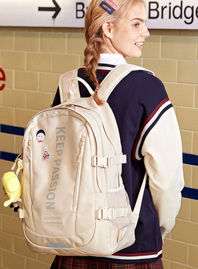 书包女大学生韩版高中双肩包初中生大容量旅行电脑背包 ins风新款