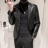 秋冬社会小伙皮衣夹克西装单西修身西服A236-XZ-159-P130控168，男装夹克，电商A236