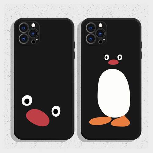 趣味企鹅个性黑色手机保护壳