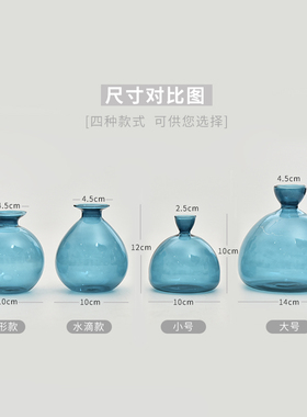 日式牛油果水培玻璃花瓶彩色花瓶