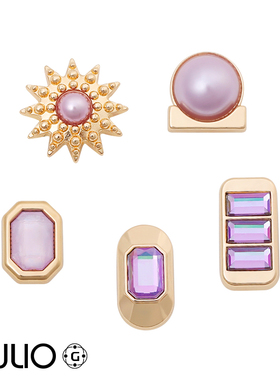 GULIO洞洞鞋配饰紫色鞋扣金属高级质感鞋花趣味配件diy拖鞋装饰品